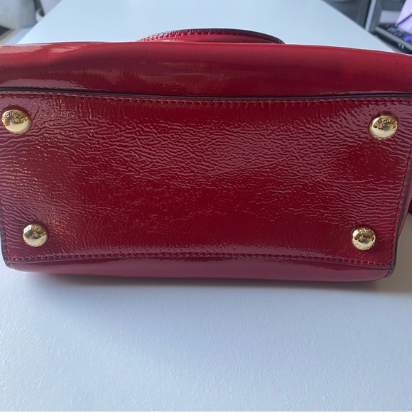 Michael Kors Hudson Red Purse Medium Leather Satchel - Picture 9 of 12